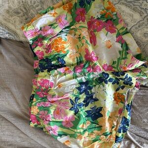 Old Navy Pink and Orange Bermudas Vibrant Floral Shorts